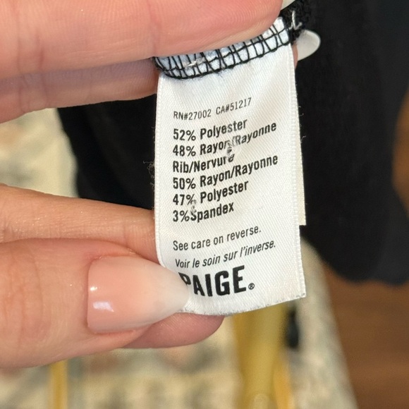 Paige Women's Black Elevated Basic Flutter Short Sleeve Shirt Top- Size Small - Picture 3 of 5